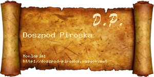Doszpod Piroska névjegykártya
