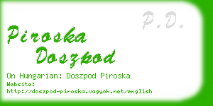 piroska doszpod business card